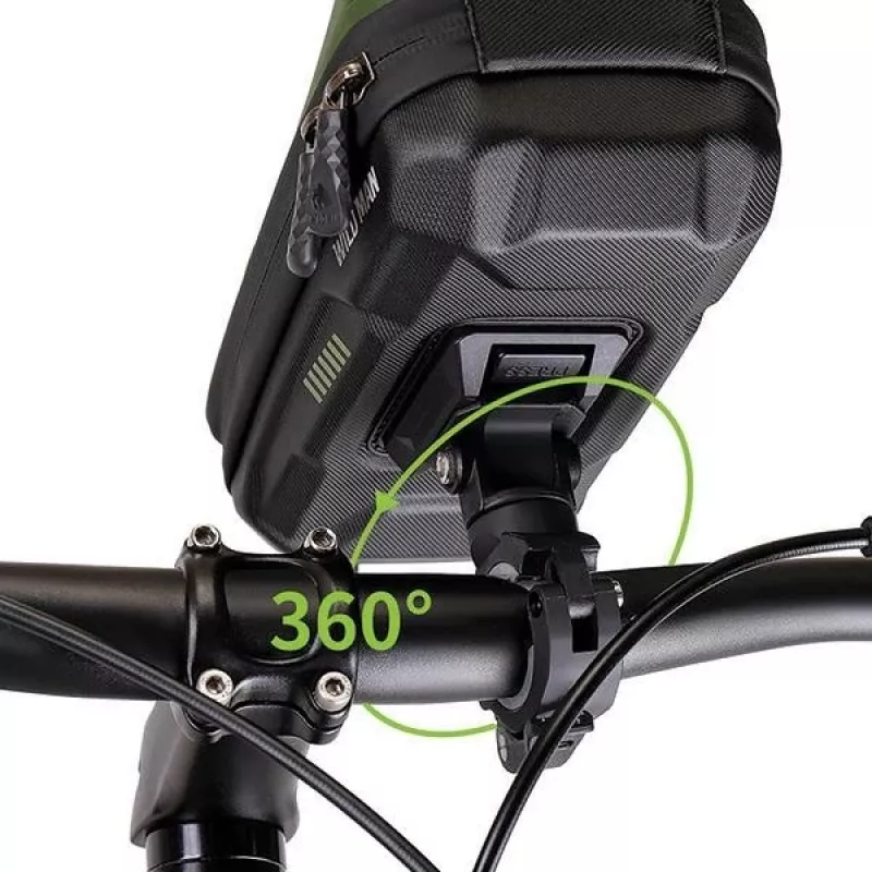 Bolsa de quadro para bicicleta WILDMAN GX330 com suporte para telemóvel, verde