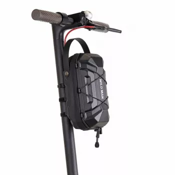 Bolsa de guiador para trotinete elétrica WILDMAN GD6XPlus, bolsa de bagageiro de quadro, preta
