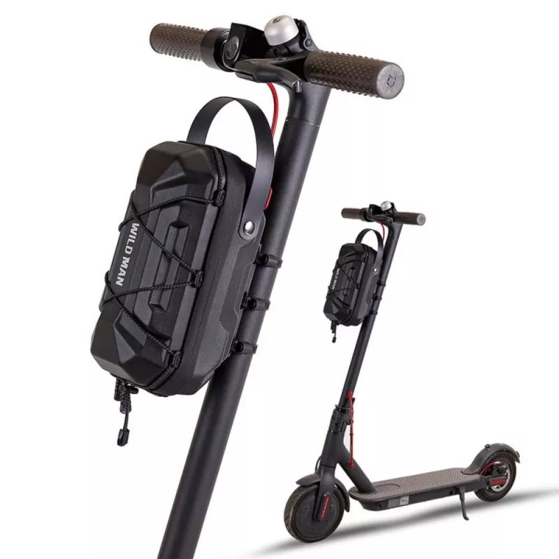 Bolsa de guiador para trotinete elétrica WILDMAN GD6XPlus, bolsa de bagageiro de quadro, preta