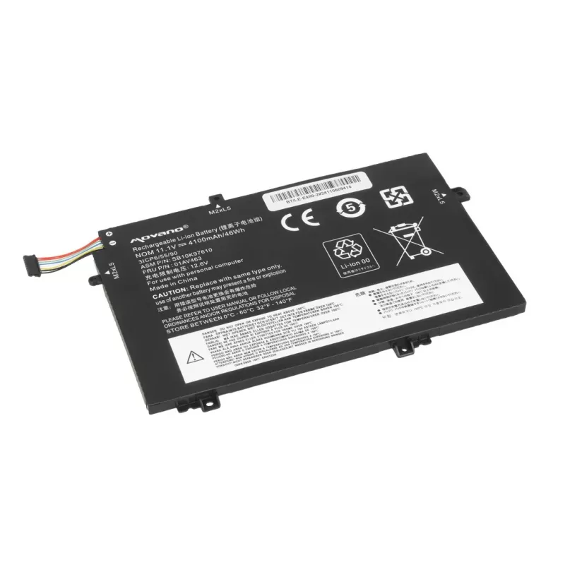 MOVANO bateria 01AV463 SB10K97610 para Lenovo L480 L490 L580 L590 L14 L15 - 4100 mAh (46 Wh)