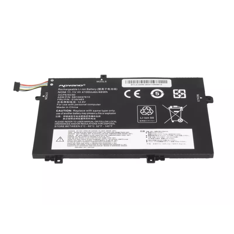 MOVANO bateria 01AV463 SB10K97610 para Lenovo L480 L490 L580 L590 L14 L15 - 4100 mAh (46 Wh)