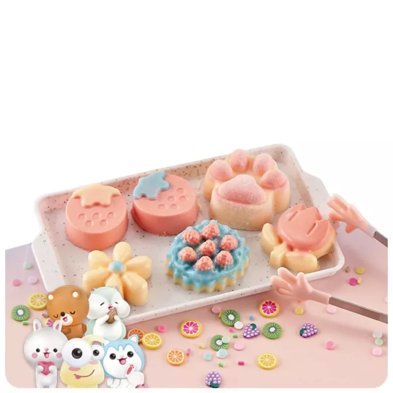 LEAN TOYS Conjunto Criativo de Plástico para Fazer Sobremesas Decorativas Squishy e Flores DIY
