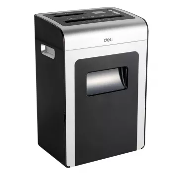 DELI E9917EU Destruidora de Papel Corte Cruzado, 10 Folhas, 20L, Preto