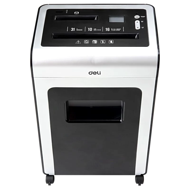 DELI E9917EU Destruidora de Papel Corte Cruzado, 10 Folhas, 20L, Preto