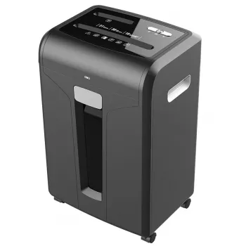 Destruidora de papel Deli E14400 corte cruzado, 12 folhas, 23L, preto