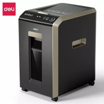 DELI ET089 Destruidora de Papel Cross-Cut, 8 Folhas, 15L, Preto
