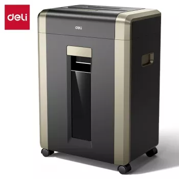 Deli ET099 Destruidora de papel de corte cruzado, 10 folhas, 15L, segurança P-4