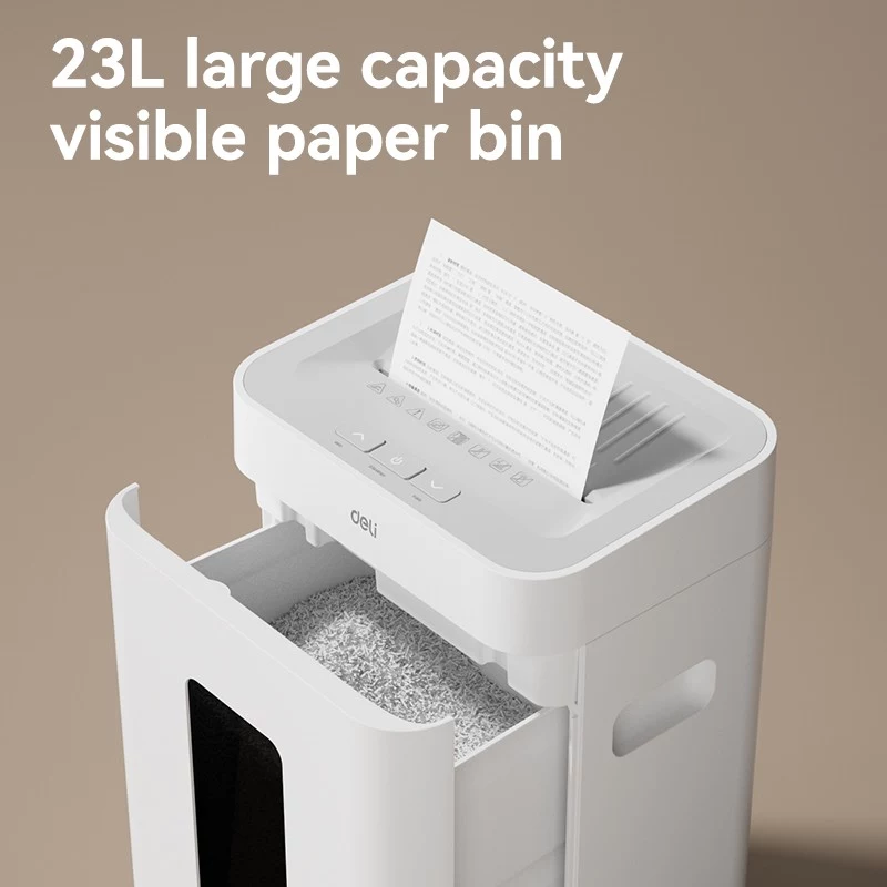 Deli ET058 Destruidora de papel de corte cruzado, 6 folhas, P-4, 10 L