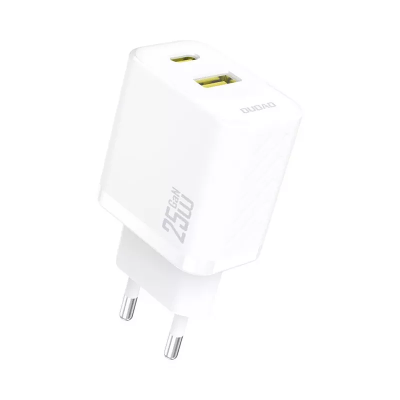Carregador de parede Dudao A26TEU GaN 25W USB-C USB-A branco
