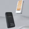 Powerbank Dudao K6Pro+ 20000mAh com 4 cabos integrados USB-C Micro USB Lightning entrada USB-A Preto