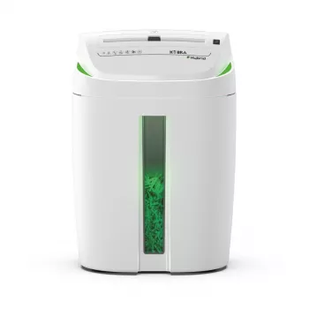 Destruidora de documentos de corte cruzado KOBRA Hybrid S4, P-4, 10 folhas, 20 L, branco/antracite