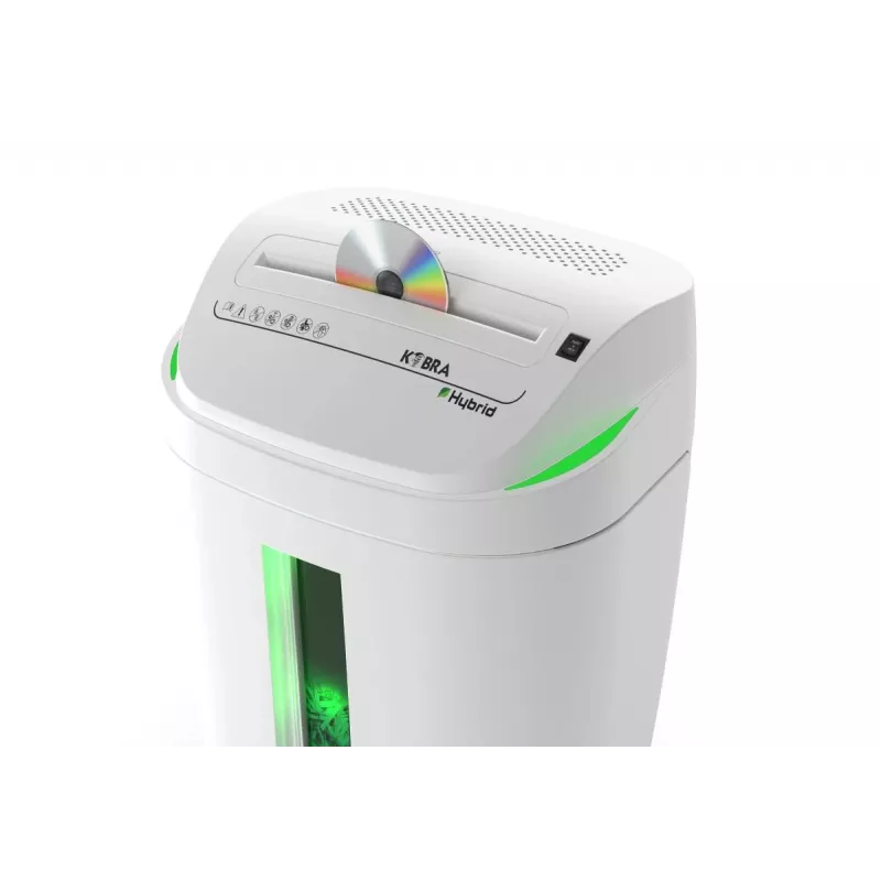 Destruidora de documentos de corte cruzado KOBRA Hybrid S6, 6 folhas, 20L, preto/prateado