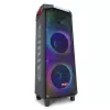 Coluna portátil de festa AIWA Power Audio KBTUS-710MKII 700W com Bluetooth, USB, SD, AUX, rádio FM, luzes LED, puxador tipo trolley, rodas, comando e microfone