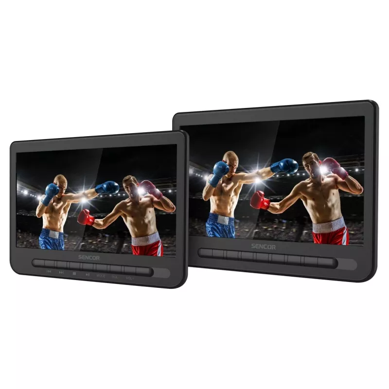 SENCOR SPV 7105 DUAL Monitor de encosto de cabeça para automóvel com DVD 2x10 polegadas LCD