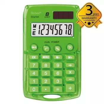 Rebell Starlet Calculadora preta LCD de 10 dígitos alimentação dupla