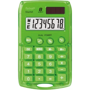 Rebell Starlet Calculadora preta LCD de 10 dígitos alimentação dupla