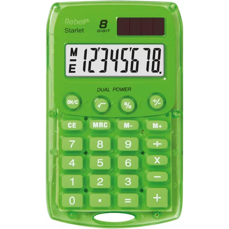 Rebell Starlet G calculadora de bolso, 8 dígitos, verde