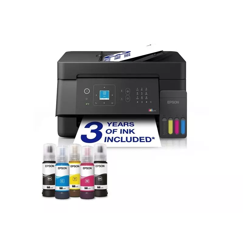 Epson L5390 Impressora multifunções de depósito de tinta - Cor - A4 - 33 páginas/min - Fax - Wi-Fi - LAN - ADF 30 folhas - Preto