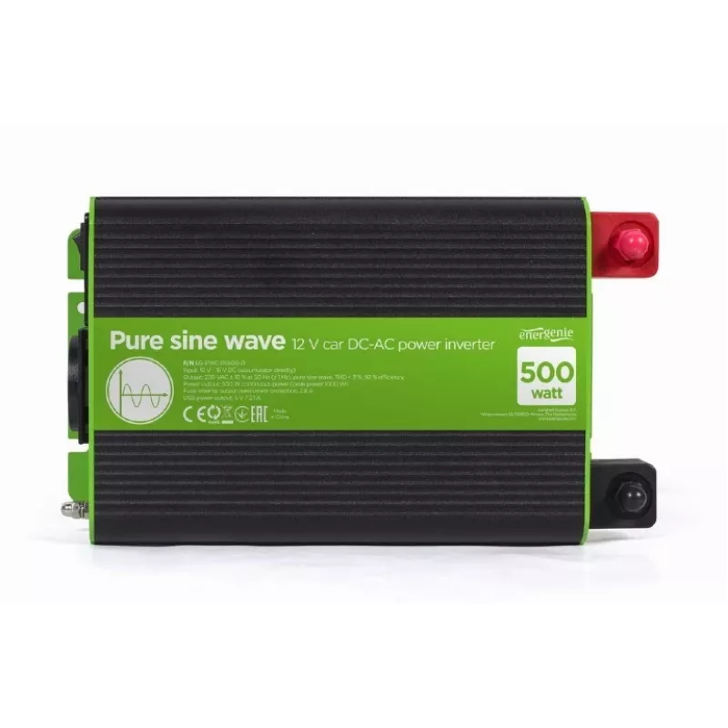 Inversor de onda sinusoidal pura Gembird 12V para 230V 500W
