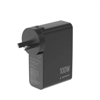 Carregador rápido GaN GEMBIRD 4x USB 100W preto