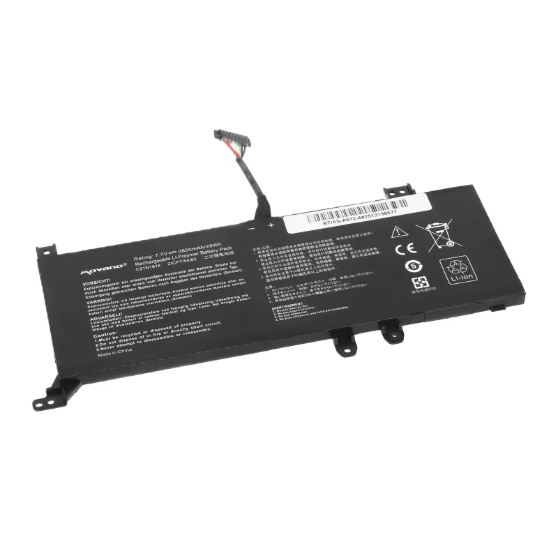 MITSU Bateria B21N1818-2 para Asus X512FA X512UF X509FB X509FA X509FJ X509 - 3800 mAh (29 Wh)
