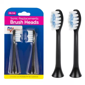 Conjunto de escovas de substituição PR-745 B Promedix – 2 cabeças de escova macias para escova de dentes sónica