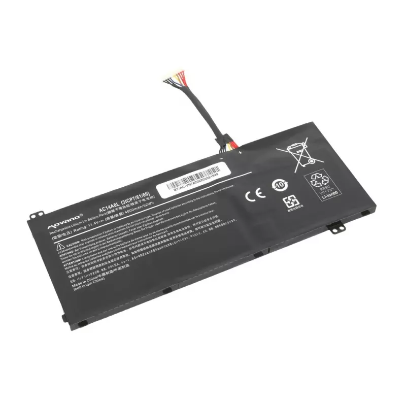 Bateria MOVANO AC14A8L AC15B7L para Acer VN7 Nitro V15 V17 - 4600 mAh (52 Wh)