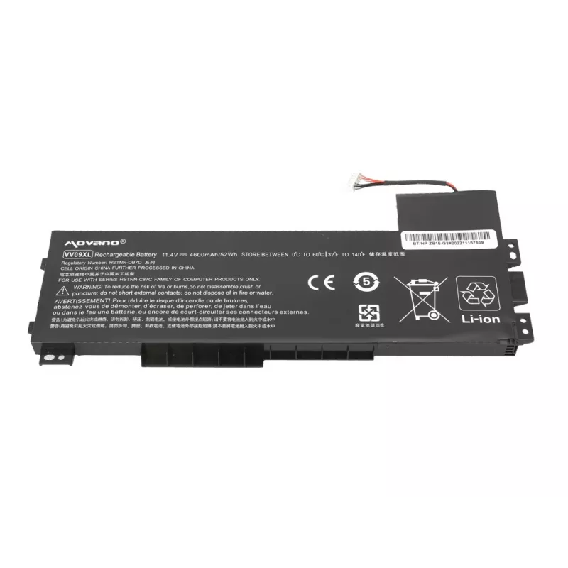 Bateria MOVANO VV09XL 808452-001 para HP ZBook 15 G3 G4 - 4600 mAh (52 Wh)