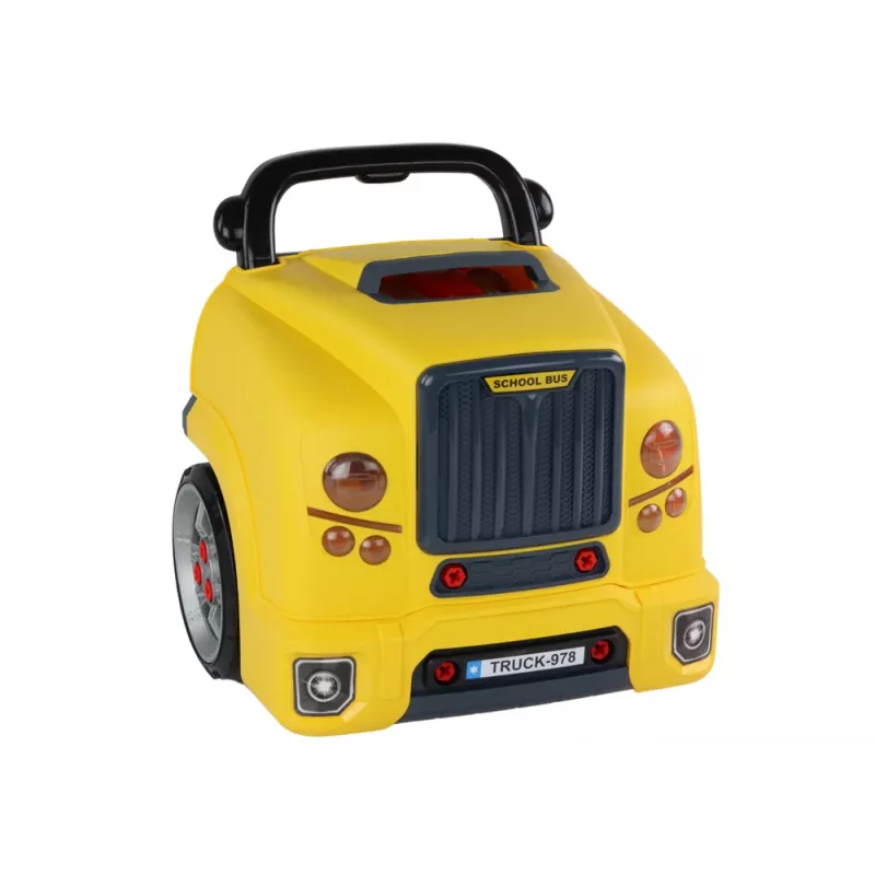 Kit de montagem de autocarro com motor de oficina LEAN TOYS amarelo