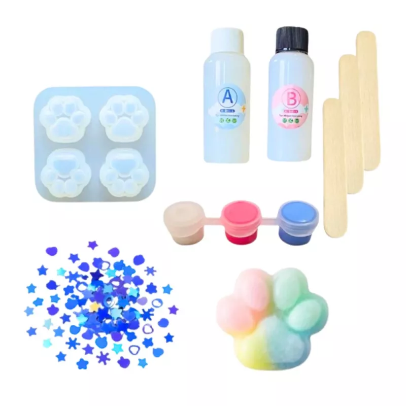 LEAN TOYS Conjunto criativo DIY para fazer squishies pata de gato 44 peças