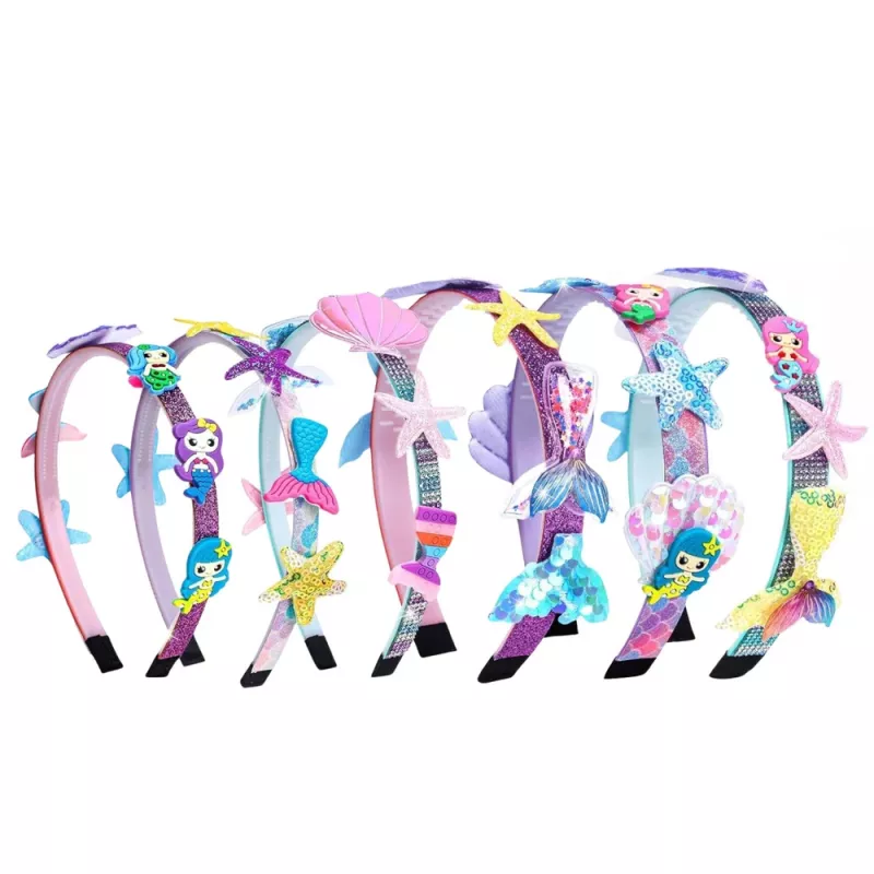 LEAN TOYS Conjunto criativo DIY para fazer elásticos de cabelo sereia com conchas