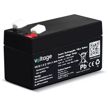 Bateria AGM Voltage 12V 1,2Ah VE12-1.2 (6-9 anos de vida útil)