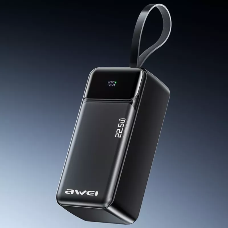 Power bank AWEI PA-105 40000mAh 22.5W PD QC 3.0 USB-C preto