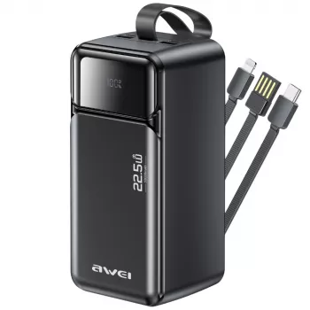 Power bank AWEI PA-107 50000mAh 22.5W PD 3xUSB preto