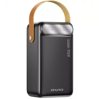 Power bank AWEI PA-82 60000mAh 65W PD 2xUSB-A/USB-C preto