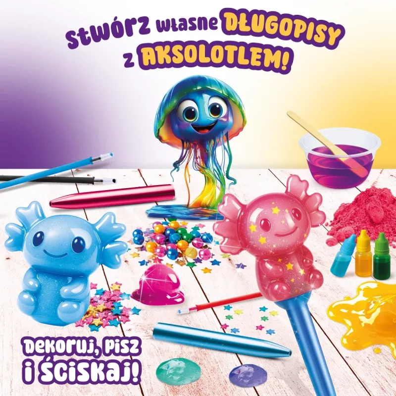LISCIANI Slumi Squishy Pens - sortido de esferográficas inovadoras com acessório anti-stress, tinta preta, ponta média 0,7 mm, pack de 1 unid.
