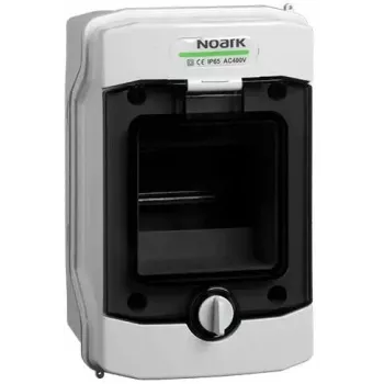Quadro de distribuição de superfície NOARK PHS 4T IP65, 1x4 módulos, cinzento com porta transparente