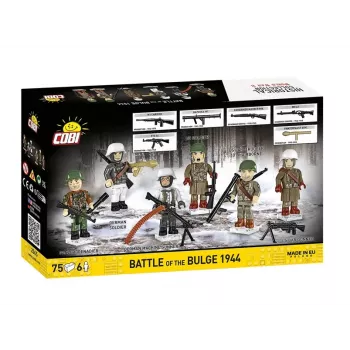 Conjunto de blocos de construção COBI Small Army Battle of the Bulge 1944, 75 peças, 1 figura de soldado dos EUA