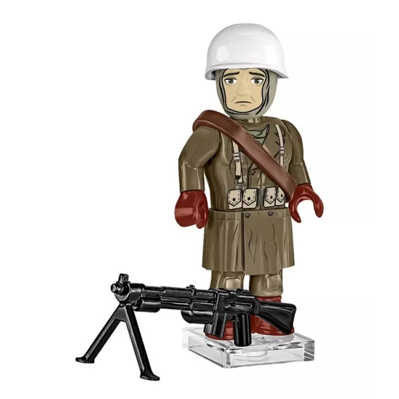 Conjunto de blocos de construção COBI Small Army Battle of the Bulge 1944, 75 peças, 1 figura de soldado dos EUA