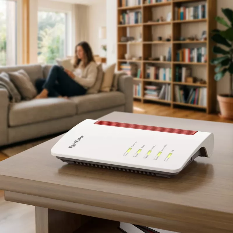 FRITZ! Box 5630 branco Router DSL/VDSL Dual-Band Wi-Fi 6 com base DECT, Gigabit Ethernet, USB 2.0, slot SFP