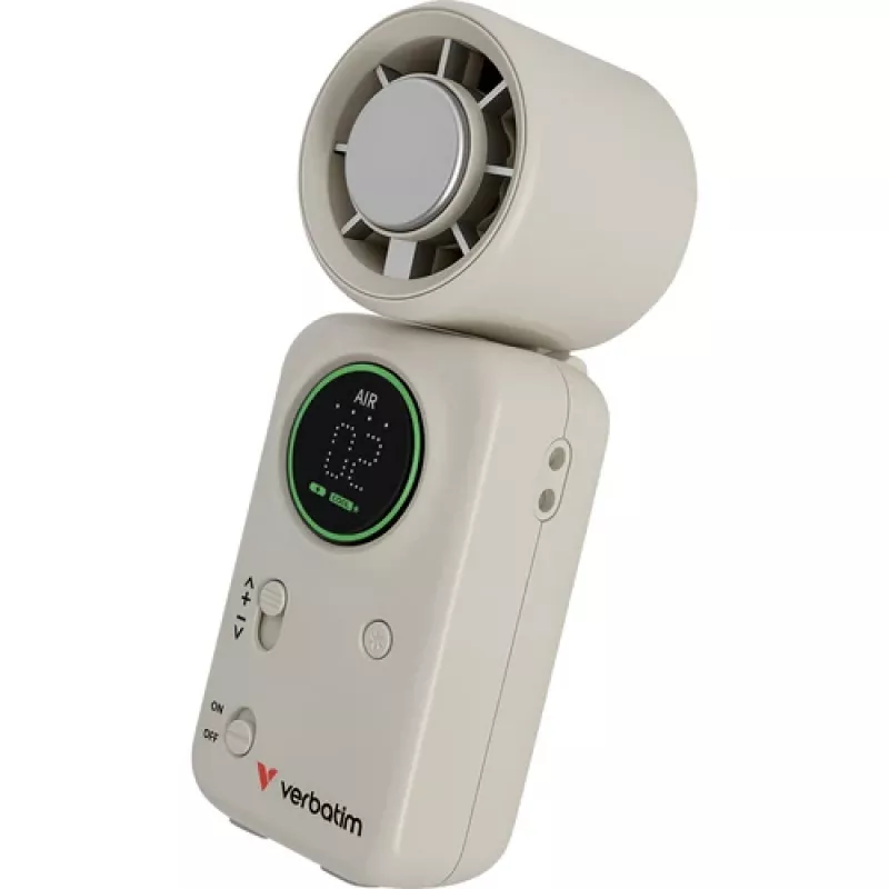 Ventilador de mão Verbatim Cool 'n' Go Ice Touch Pro branco/prateado 32346