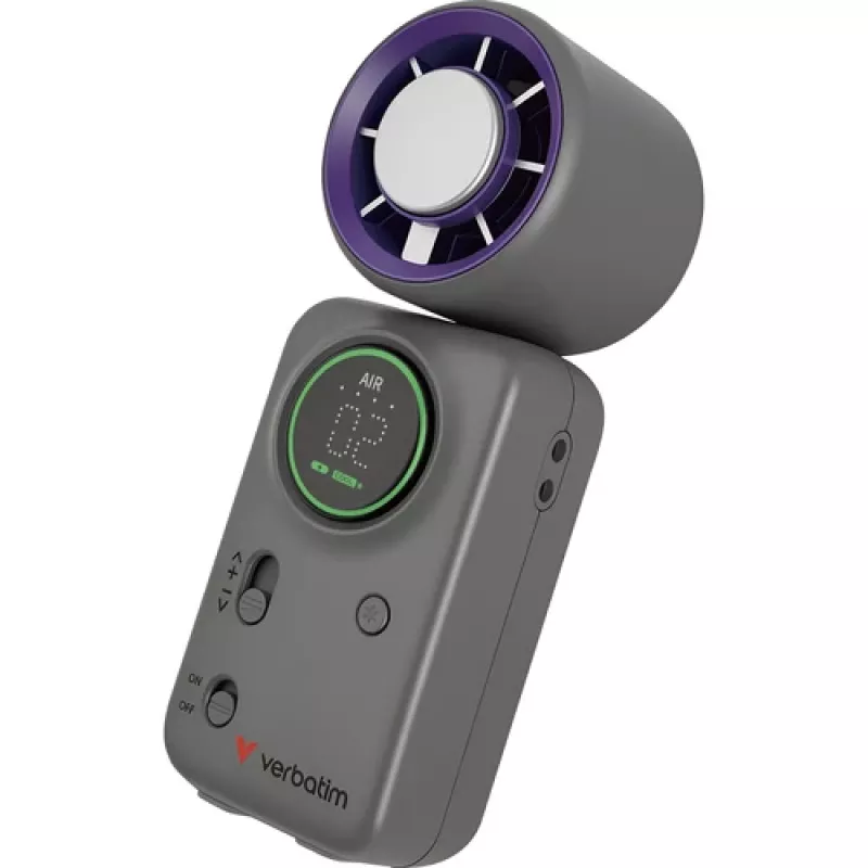 Ventilador de mão Verbatim Cool'n'Go Ice Touch Mini (violeta/cinzento)