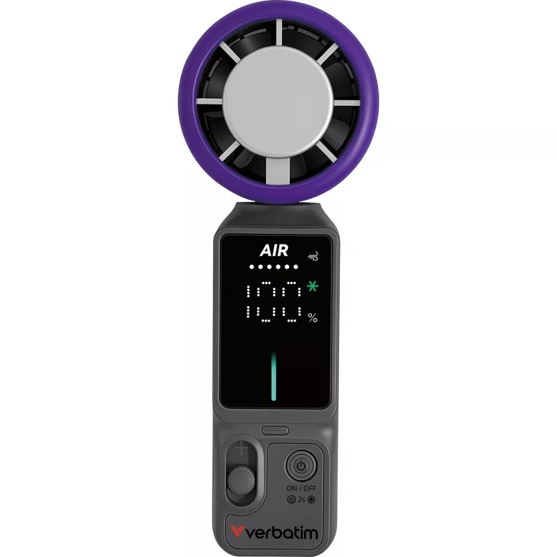 Ventilador de mão Verbatim Cool'n' Go Ice Touch Pro cinzento/roxo