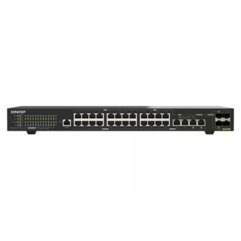 Switch rackmount gerido Layer 2 QNAP QSW-M2130P-2C2S26T de 26 portas 2.5GbE PoE++ com 2x 10GbE SFP+ e 2x portas combo 10GbE, orçamento PoE de 370W