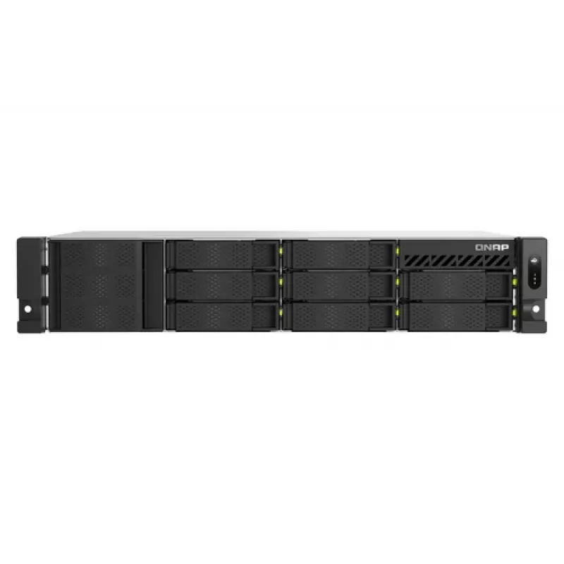 NAS rackmount de 10 baías QNAP TS-H1065EU-RP com Intel Xeon D-1622, 16GB RAM, 2.5GbE, fonte de alimentação redundante