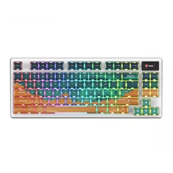Teclado gaming mecânico sem fios MSI Forge GK600 TKL - Mars US ANSI, Tri-Mode, Forge Switches hot-swappable, RGB por tecla, keycaps PBT