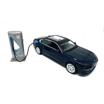 PULIO Auto MSZ 1/32 BMW i7 Carro de Modelo Die-Cast com Luz e Som