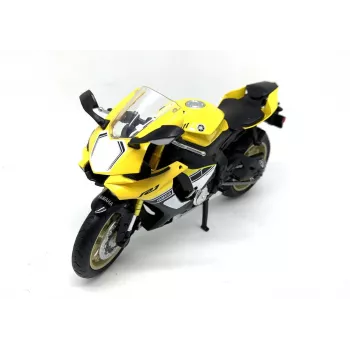 PULIO Mota MSZ 1/12 Yamaha YZF-R1 Modelo Diecast Amarelo