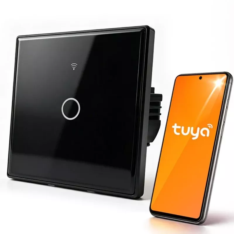Interruptor de luz Smart Touch Qoltec 1 canal Wi-Fi temporizador Tuya branco