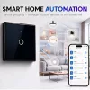 Interruptor de luz Smart Touch Qoltec 1 canal Wi-Fi temporizador Tuya branco